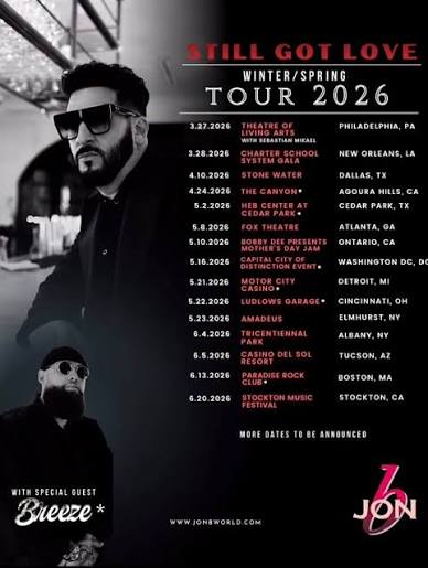 Jon B. 2026 live concert poster